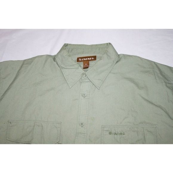 SIMMS Short Sleeve Button Front Hiking Fish Shirt‎ - Picture 2 of 5